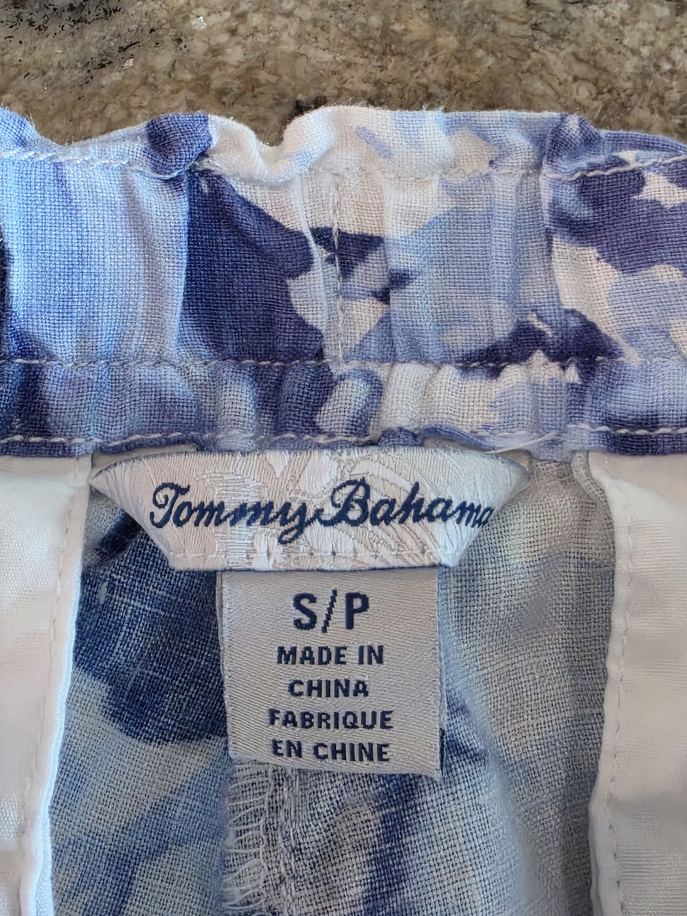 Women's Small Tommy Bahama Blue Floral Tie-Waist Linen Shorts - Picture 6 of 6